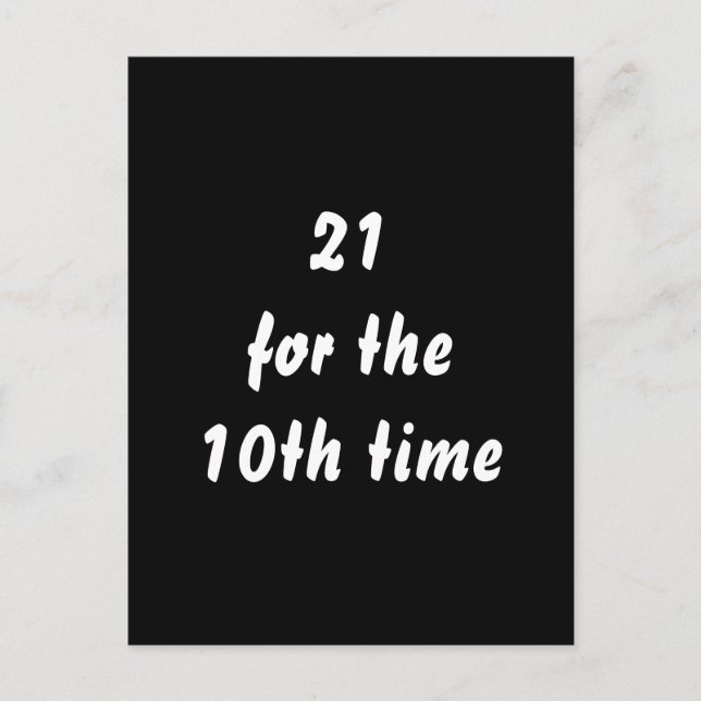 Postal 21 por décima vez. 30.º Cumpleaños. Blanco negro (Anverso)