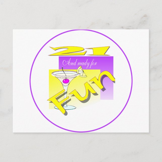 Postal 21 Y Listo Para Diversión (Anverso)