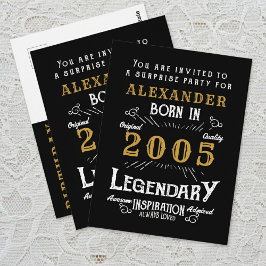 Postal 21st Birthday 2005 Black Gold Legend Invitation