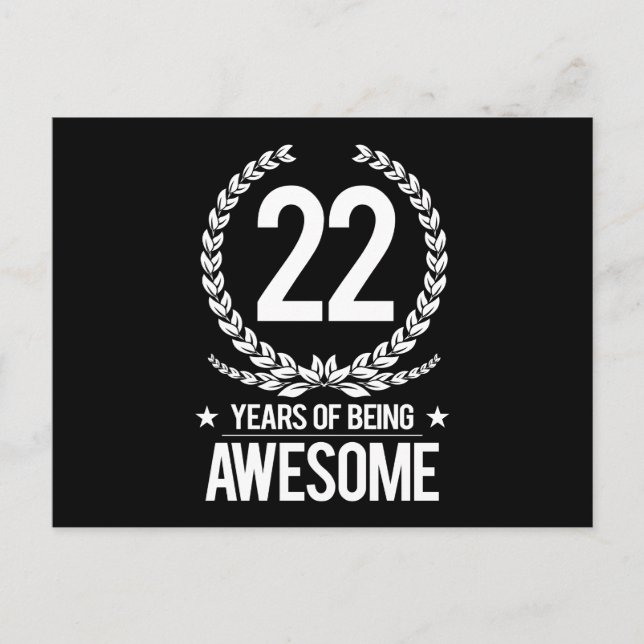 Postal 22º Cumpleaños (22 Años De Ser Increíble) (Anverso)