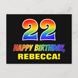 Postal 22.º cumpleaños: audaz, divertido, simple, arcoiri