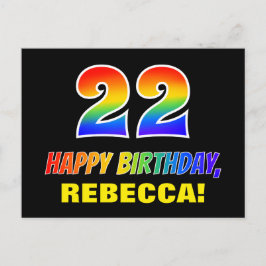 Postal 22.º cumpleaños: audaz, divertido, simple, arcoiri