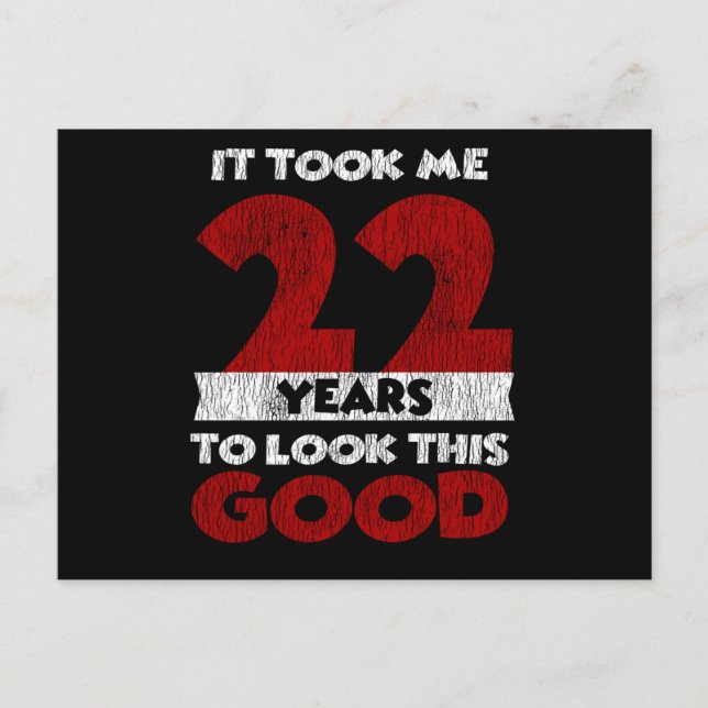 Postal 22 Cumpleaños Me Quedo Bien Cumpleaños 22 (Anverso)