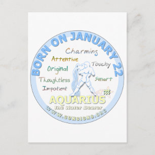 Postal 22 de enero cumpleaños - Aquarius