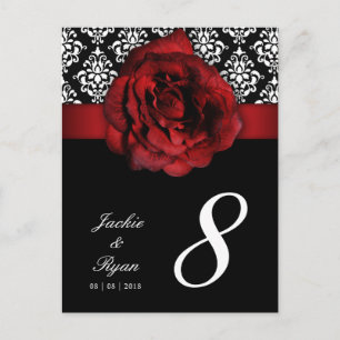 Postal 232 Número de tabla Postcard Red Rose Damask Flora