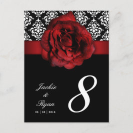 Postal 232 Número de tabla Postcard Red Rose Damask Flora