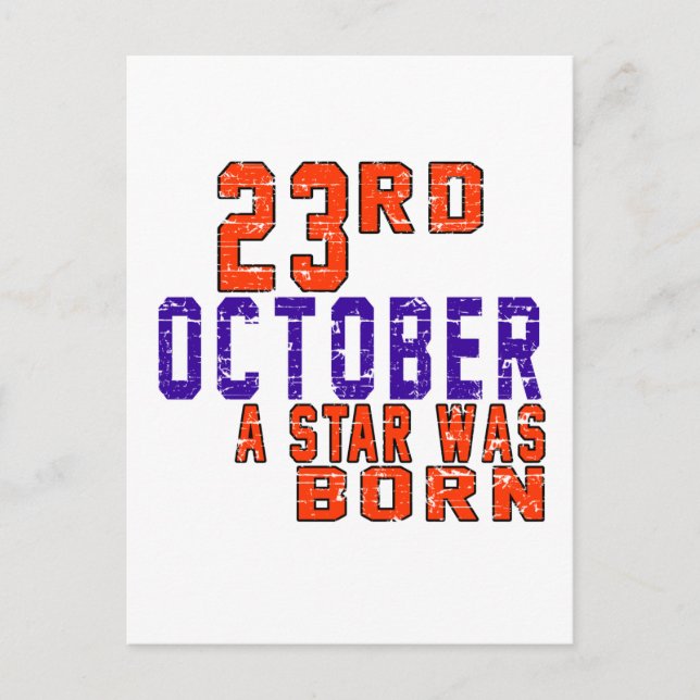 Postal 23 de octubre nació una estrella (Anverso)