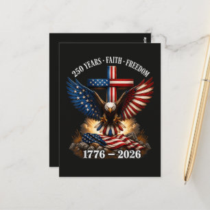 Postal 250 Aniversario USA Fe Libertad