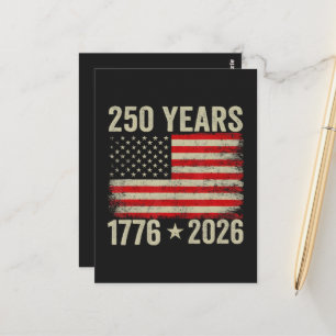 Postal 250 Años Bandera Americana 1776-2026