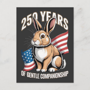 Postal 250 Años de Amistad Suave Arte de Conejo
