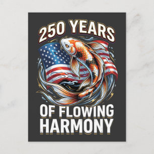 Postal 250 Años de Armonía Fluyente Koi Fish