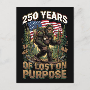 Postal 250 Años de Bigfoot Patriótico Perdido a Propósito