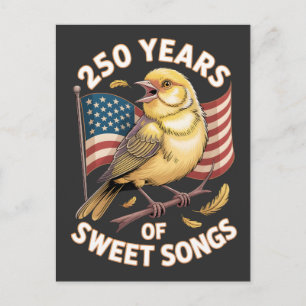 Postal 250 Años de Dulces Canciones Arte de Canario