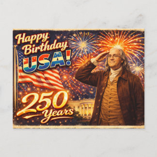 Postal 250 Años de Excelencia Benjamin Franklin EE. UU. 