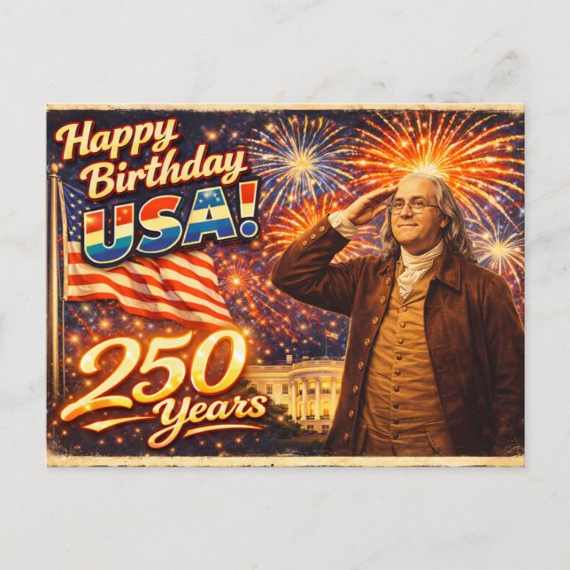 Postal 250 Años de Excelencia Benjamin Franklin EE. UU.  (Anverso)