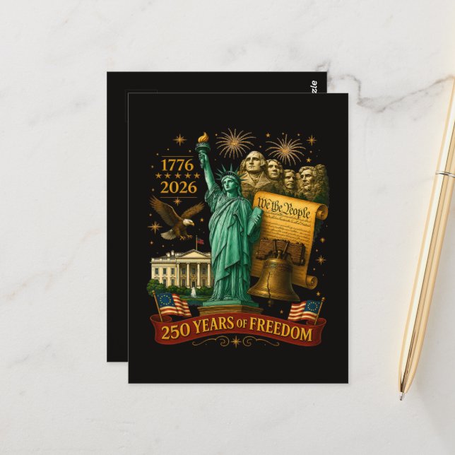 Postal 250 años de libertad estadounidense (Anverso/Reverso In Situ)