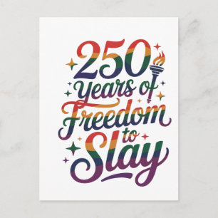 Postal 250 años de libertad para dominar LGBTQ 250º