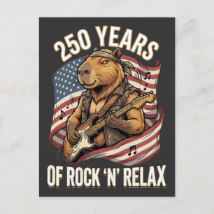 Postal 250 Años de Rock 'N' Relax Capybara Rockstar