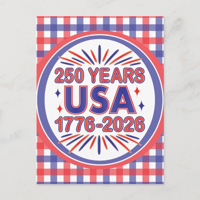 Postal 250 años EE. UU. | 1776–2026 Semicucentenario (Anverso)