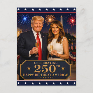 Postal 250 EE. UU. Trump Melania Semiquincentenario 1776