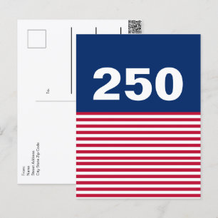 Postal 250 Rojo Blanco y Azul 250 Aniversario de EE. UU.