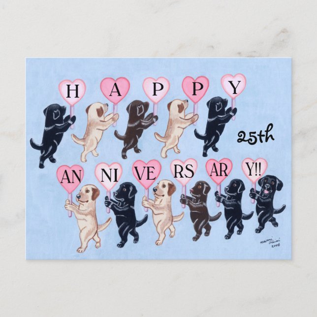 Postal 25 Aniversario Labrador recupera pintura (Anverso)