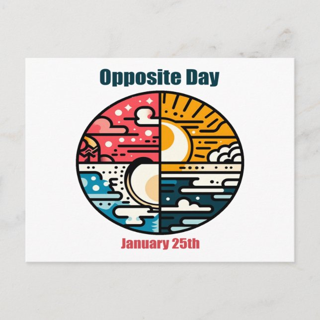 Postal 25 de enero - Día opuesto (Anverso)