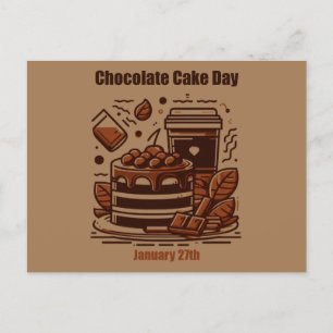 Postal 27 de enero - Día del pastel de chocolate