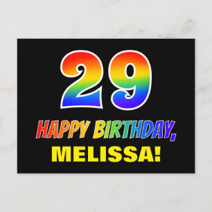 Postal 29º cumpleaños: audaz, divertido, simple, arcoiris