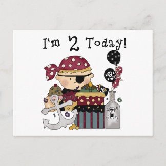 Postal 2.ª camiseta y regalo pirata de cumpleaños