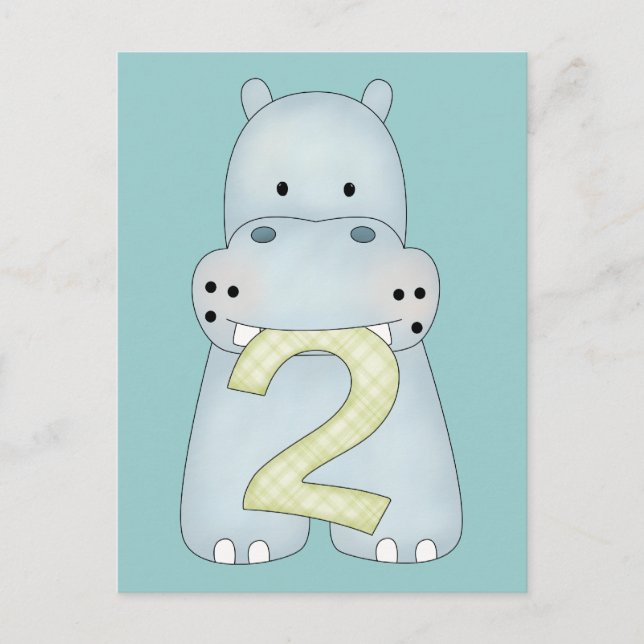 Postal 2.º cumpleaños Hippo (Anverso)