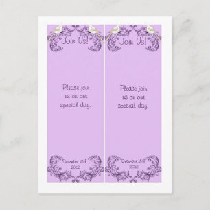 Postal 2 Aves de Amor Marcadores Bodas Púrpura/Lavanda
