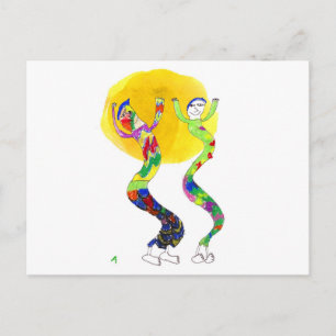 Postal 2 bailarines bailando al sol