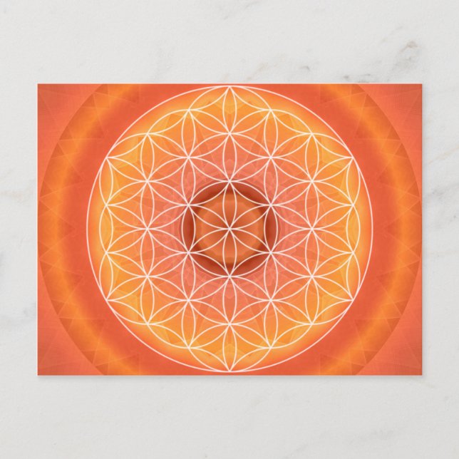 Postal 2 Chakra Flower of Life naranja (Anverso)