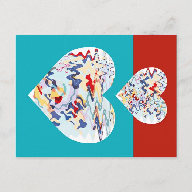 POSTAL 2 CORAZONES DE MELICITACIÓN (Anverso)