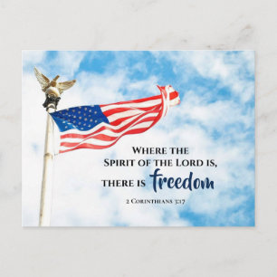 Postal 2 Corintios 3:17 Espíritu del Señor Bandera de los