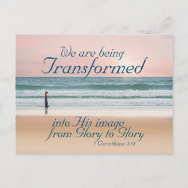 Postal 2 corintios 3:18 transformados en su imagen
