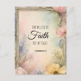 Postal 2 Corintios 5:7 Biblia cristiana Verse arte