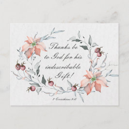 Postal 2 Corintios 9:15 Gracias a Dios Navidad