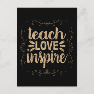 Postal 2- Enseñar amor inspira camiseta, profesor retro v