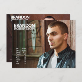 Postal 2 lados 3 foto modelo actor promocional