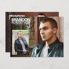 Postal 2 lados 3 foto modelo actor promocional