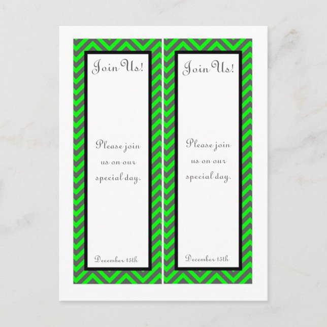 Postal 2 Marcadores Chevron Neon Green/Gray Boda (Anverso)