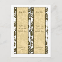 2 Marcadores de matrimonio de damasco floral marró
