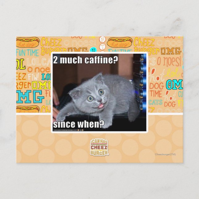 Postal ¿2 mucho café? (Anverso)