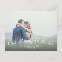 Postal 2 Photo Script Heartfelt Gracias Boda Gracias