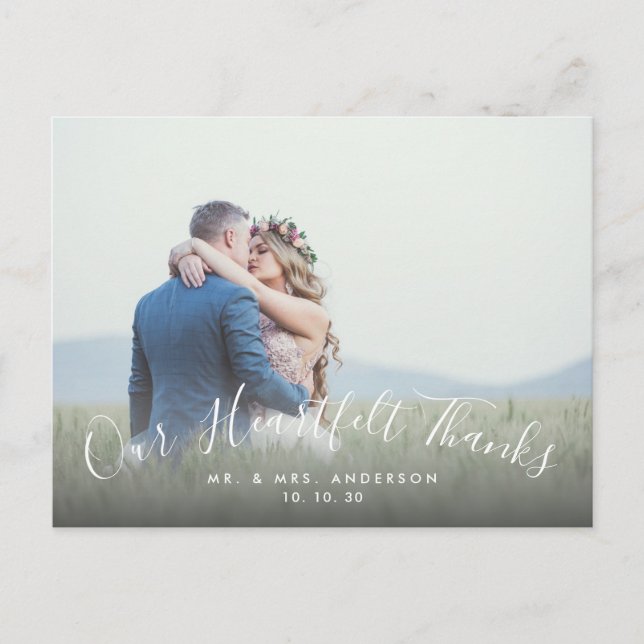 Postal 2 Photo Script Heartfelt Gracias Boda Gracias (Anverso)