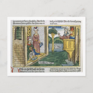 Postal 2 Samuel 11 1-5 David ve a Bathsheba bañarse, de