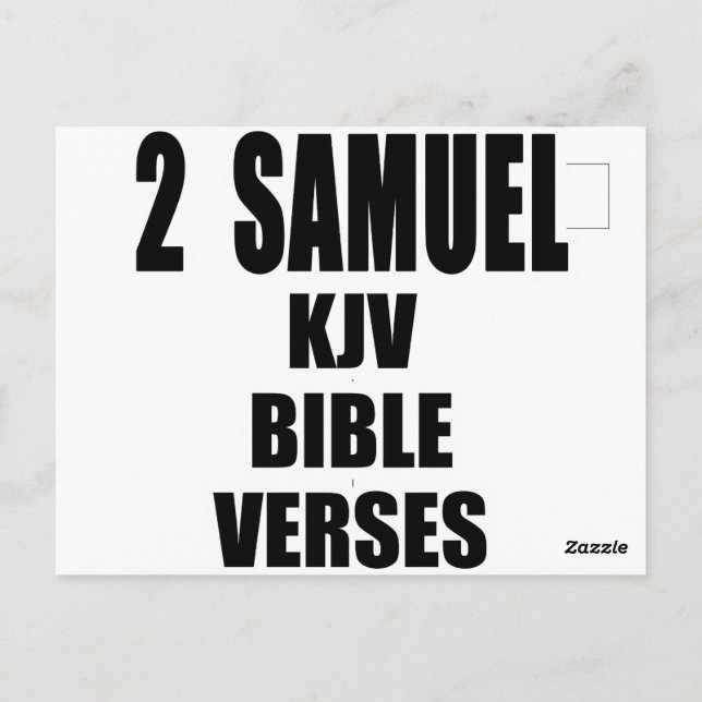 Postal "2 Samuel Versículos de la Biblia KJV" Texto (Reverso)