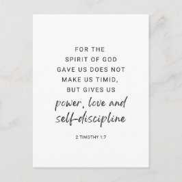 Postal 2 Timothy 1:7 Poder, amor y autodisciplina